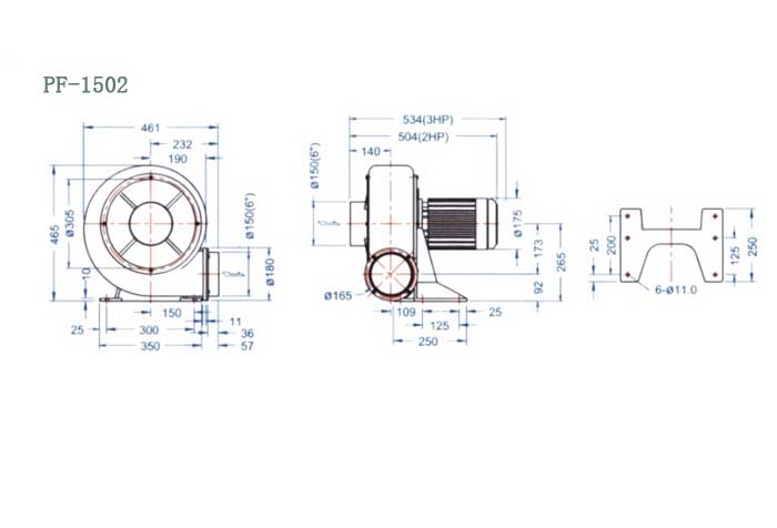 PF-1502,1.5kw直葉式鼓風(fēng)機(jī)