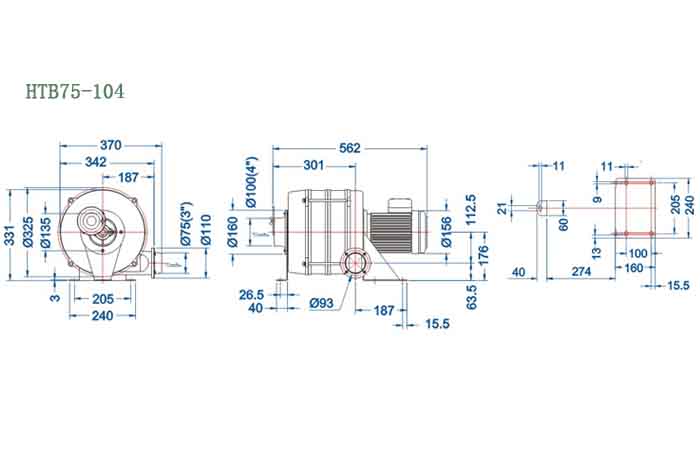 HTB75-104,0.75kw多段式鼓風(fēng)機